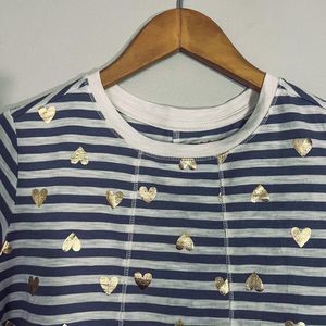 Cat & Jack Girls Short Sleeve Shirt Size M 7/8 Grey White Gold